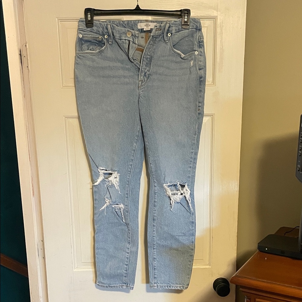 Good American Light Blue Distressed Women's Jeans